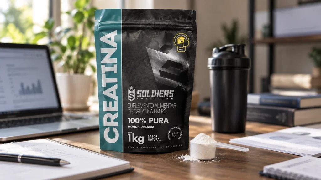 Creatina Monohidratada Soldiers Nutrition é Boa? Review 1kg e Laudos (2026) 5 Creatina Soldiers Nutrition 1kg em cenário de pesquisa e análise